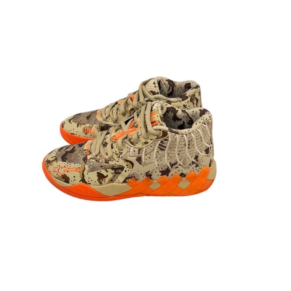 PUMA x LaMelo Ball Rare Reserve Sneakers Digital Camo Khaki Orange Men's 6.5